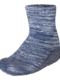Hausschuh gestrickt in Marine