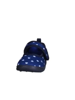 Hausschuh Herzchen in Marine