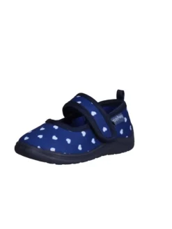 Hausschuh Herzchen in Marine