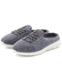 Hausschuh in blaugrau