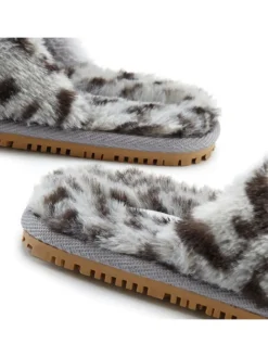 Hausschuh in grau-leo