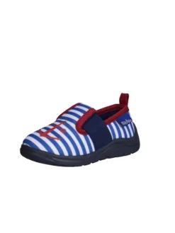 Hausschuh maritim in Marine/weiß