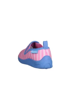 Hausschuh Ringel in Pink/Türkis