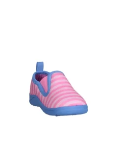 Hausschuh Ringel in Pink/Türkis