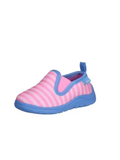 Hausschuh Ringel in Pink/Türkis