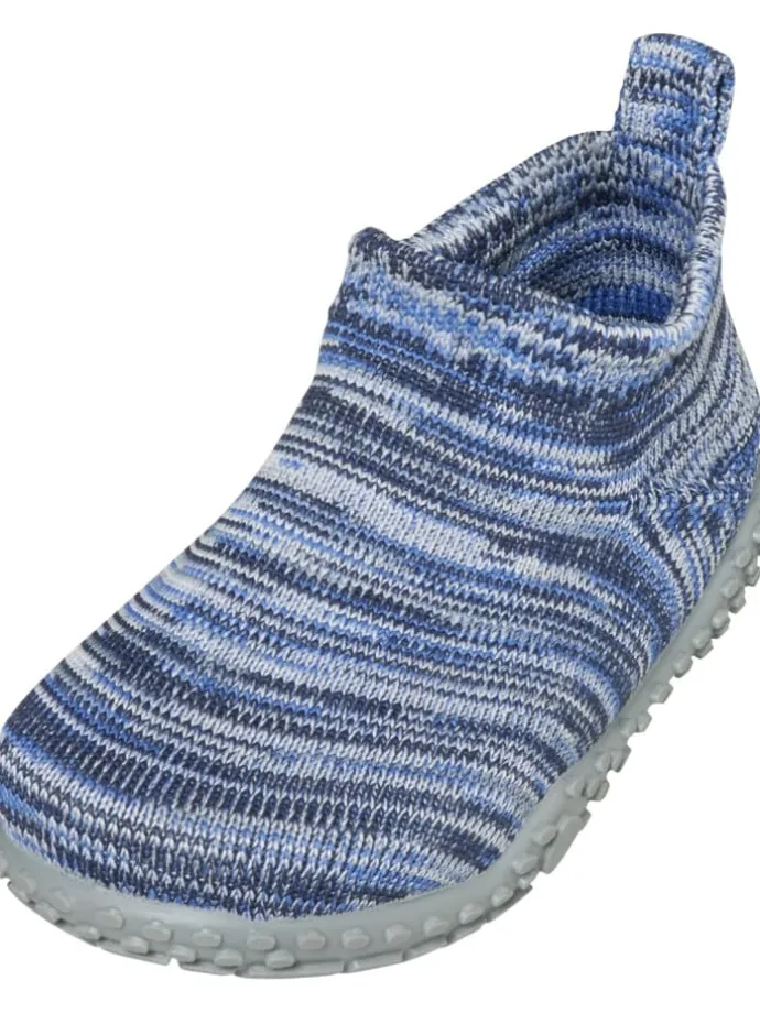 Hausschuh Strick in Blau