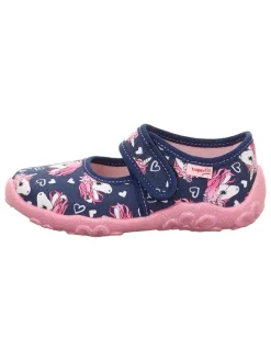 Hausschuhe "Bonny" in Dunkelblau/ Rosa