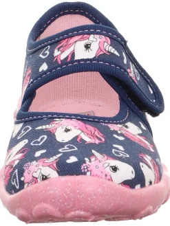 Hausschuhe "Bonny" in Dunkelblau/ Rosa