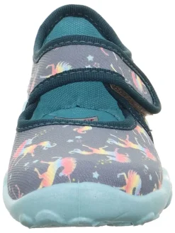 Hausschuhe "Bonny" in Grau/ Hellblau