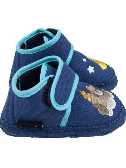 Hausschuhe "Bärchen" in Dunkelblau