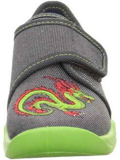 Hausschuhe "Bubble" in Grau/ Grün