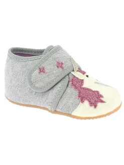 Hausschuhe "Einhorn & Regenbogen" in Grau