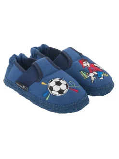 Hausschuhe "Fussballer" in Blau