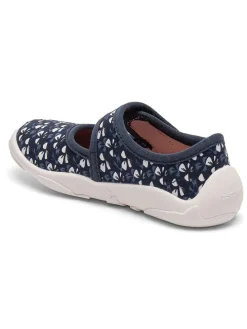 Hausschuhe in Dunkelblau/ Weiß