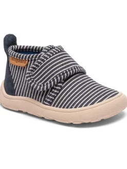 Hausschuhe in Dunkelblau/ Weiß