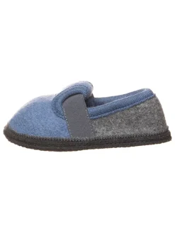 Hausschuhe in Hellblau/ Grau