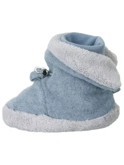 Hausschuhe in Hellblau/ Weiß