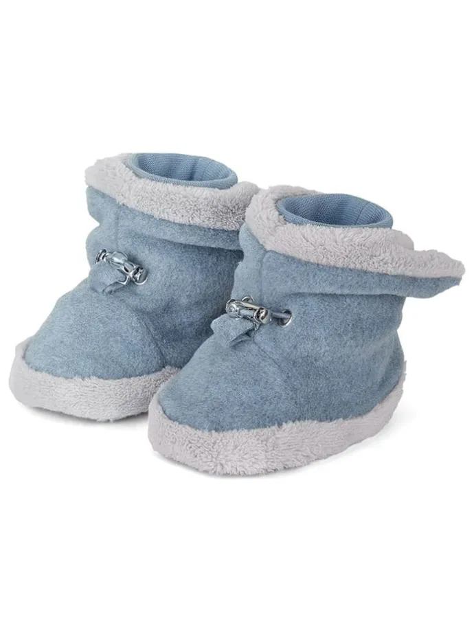 Hausschuhe in Hellblau/ Weiß