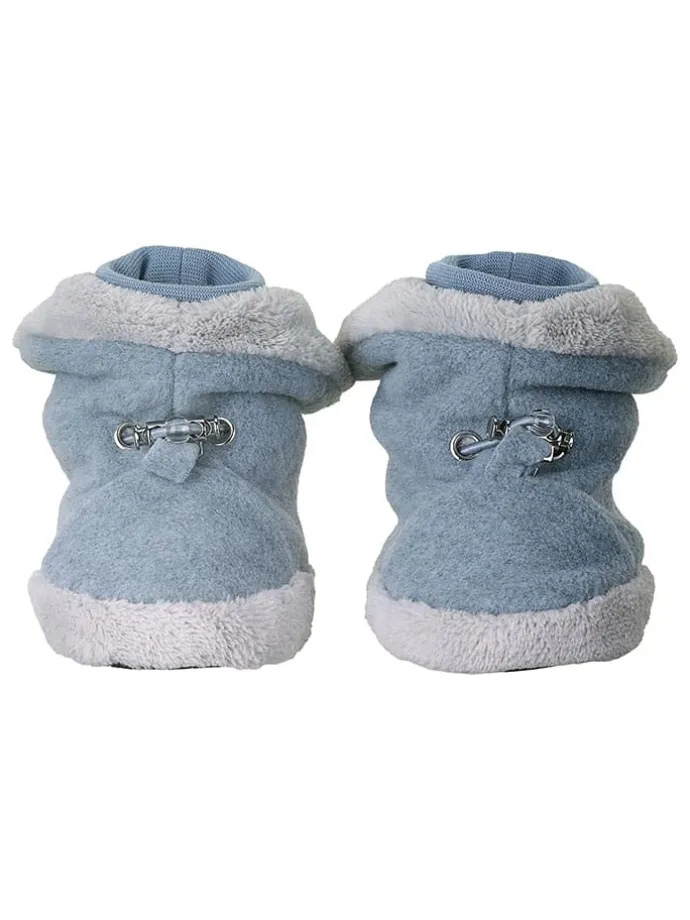 Hausschuhe in Hellblau/ Weiß