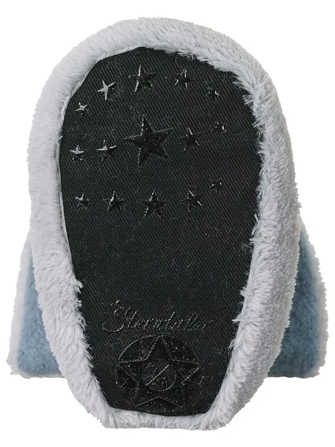 Hausschuhe in Hellblau/ Weiß