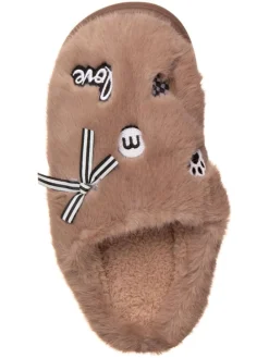 Hausschuhe in Hellbraun