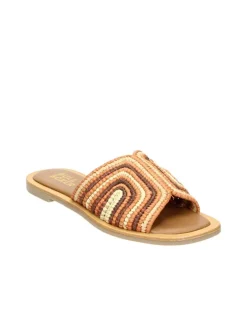 Hausschuhe in Orange/ Hellbraun