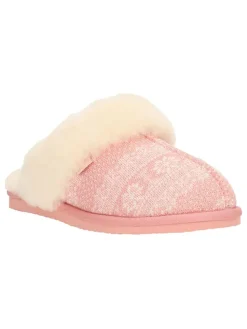 Hausschuhe in Rosa/ Creme