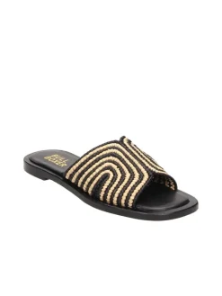 Hausschuhe in Schwarz/ Beige