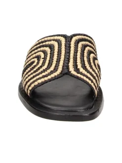 Hausschuhe in Schwarz/ Beige