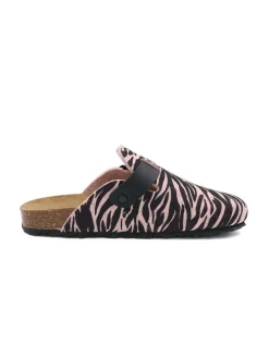 Hausschuhe in Schwarz/ Rosa