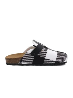 Hausschuhe in Schwarz/ Weiß