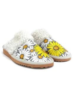 Hausschuhe in Weiß/ Gelb