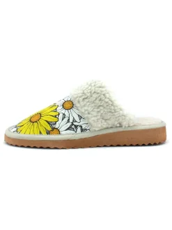 Hausschuhe in Weiß/ Gelb