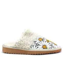 Hausschuhe in Weiß/ Gelb