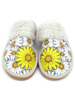 Hausschuhe in Weiß/ Gelb