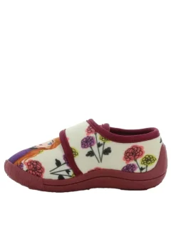 Hausschuhe mit Frozen Anna und Elsa Motiv, in wollweiß, mit klettverschluss