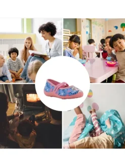 Hausschuhe mit Frozen Anna und Elsa Motiv, in Blau, Ballerina design