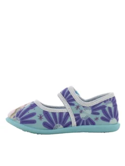 Hausschuhe mit Frozen Anna und Elsa Motiv, in Blau, mit klettverschluss