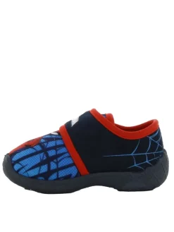 Hausschuhe mit Marvel Spiderman Motiv, in Rot, mit Klettverschluss