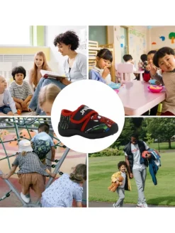 Hausschuhe mit Marvel Spiderman Motiv, in Schwarz, mit Klettverschluss