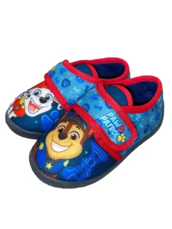 Hausschuhe mit Paw Patrol Chase und Marshall Motiv, in Blau, mit Klettverschluss