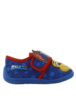 Hausschuhe mit Paw Patrol Chase Motiv, in Blau, Klettverschluss