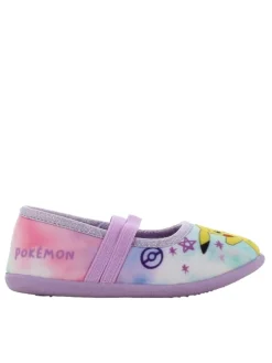 Hausschuhe mit Pokémon Pikachu und Jigglypuff Motiv, in Lila, Ballerina design