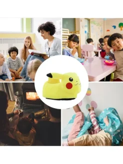 Hausschuhe mit Pokémon Pikachu Motiv, in Gelb, Schlupfschuh