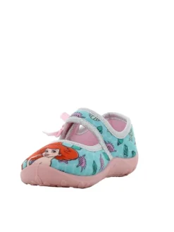 Hausschuhe mit The Little Mermaid Motiv, in Blau, Ballerina design