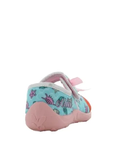 Hausschuhe mit The Little Mermaid Motiv, in Blau, Ballerina design