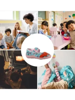 Hausschuhe mit The Little Mermaid Motiv, in Blau, Ballerina design