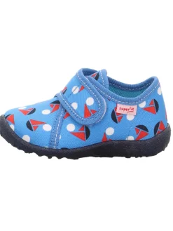 Hausschuhe "Spotty" in Blau/ Rot/ Weiß