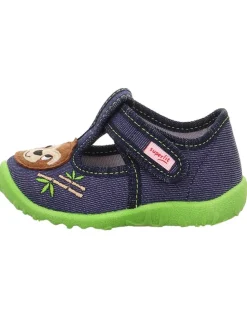 Hausschuhe "Spotty" in Dunkelblau/ Grün