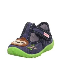 Hausschuhe "Spotty" in Dunkelblau/ Grün